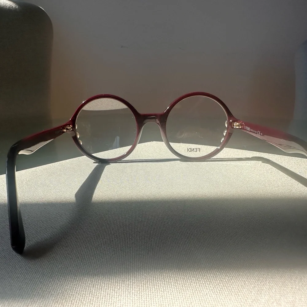 Fendi Round Burgundy Frames with Pearl Temple Accents never worn.. - Picture 14 of 16